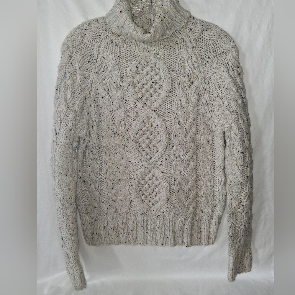 Vintage Victorias Secret Speckled Cable Wool Knit Turtleneck Sweater - Picture 2 of 4